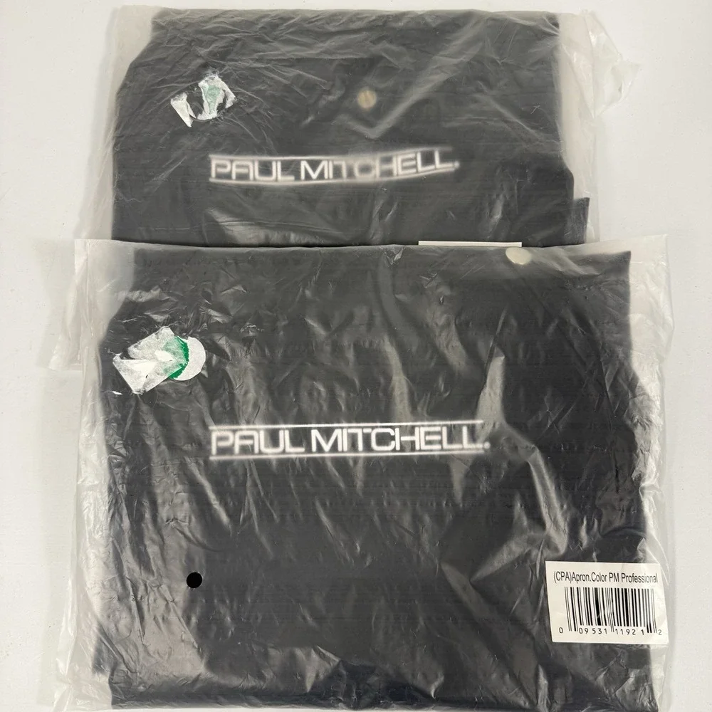 NEW 2 Pack PAUL MITCHELL Aprons Cutting Hairdresser NIP Black Professional